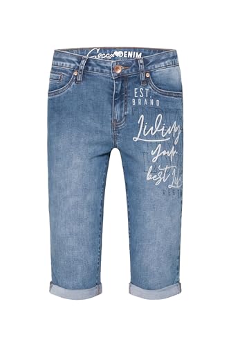 SOCCX Damen Jeans Shorts RO:My Regular Fit Mid Blue Printed 30 von SOCCX