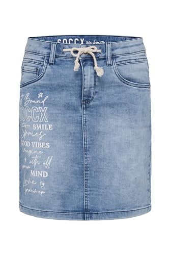 SOCCX Damen Jeansrock mit Artwork Blue Printed Jogg S von SOCCX