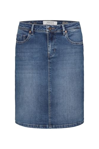 SOCCX Damen Jeansrock to:NY Dark Blue Used, XXL von SOCCX