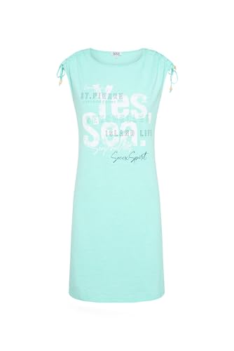 SOCCX Damen Jersey-Kleid mit gerafften Schultern und Artwork Aqua Splash, M SOCCX Damen Jersey-Kleid mit gerafften Schultern und Artwork Aqua Splash, M von SOCCX