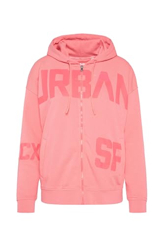 SOCCX Damen Kapuzensweatjacke mit tonigen Prints Peachy Rose M von SOCCX