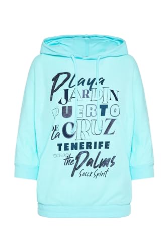 SOCCX Damen Kapuzensweatshirt mit Waffelstruktur Cool Aqua XXXL von SOCCX