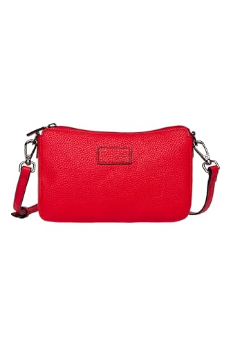 SOCCX Damen Kleine Crossbody Bag mit Label Badge Clear Red None von SOCCX