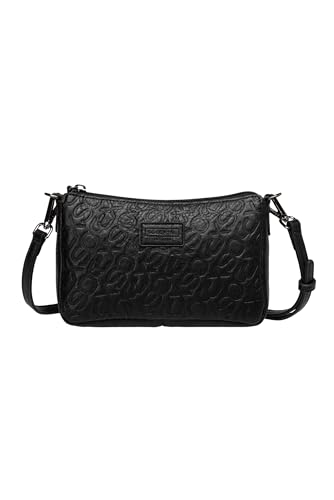 SOCCX Damen Kleine Umhängetasche mit Logo-Prägungen Black None von SOCCX