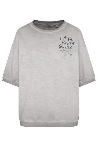 SOCCX Damen Kurzarm-Sweatshirt mit Label Print Shadow, XXL SOCCX Damen Kurzarm-Sweatshirt mit Label Print Shadow, XXL von SOCCX