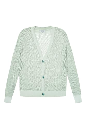 SOCCX Damen Kurze Strickjacke mit Meshstruktur Leafy Mint, M/l SOCCX Damen Kurze Strickjacke mit Meshstruktur Leafy Mint, M/l von SOCCX