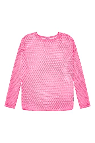 SOCCX Damen Langarmshirt mit Ajour-Muster Floral Pink, XXL von SOCCX