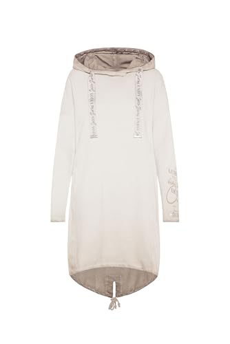 SOCCX Damen Langes Sweatkleid mit Kapuze und Ärmel-Print Pale Sand M von SOCCX