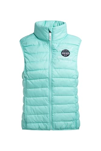 SOCCX Damen Leichte Steppweste mit Prints und Patch New Aqua, Xxxl von SOCCX