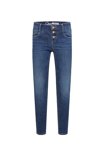 SOCCX Damen MI:RA Jeans mit Knopfleiste Dark Blue Used 33 von SOCCX