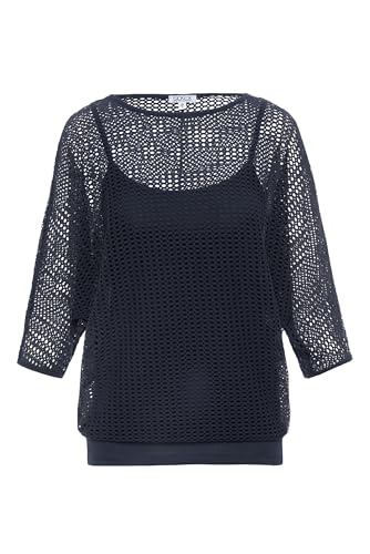 SOCCX Damen Mesh-Sweatshirt mit tonigem Top, 2-teilig Deep Sea, L von SOCCX