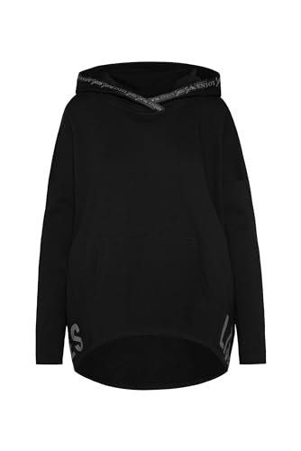 SOCCX Damen Oversized Hoodie mit Logo Saum Black XXL von SOCCX