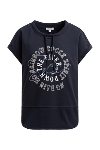 SOCCX Damen Oversized-Shirt mit Artwork aus Schmucksteinen Blue Navy, Xs von SOCCX