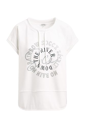 SOCCX Damen Oversized-Shirt mit Artwork aus Schmucksteinen Ivory, Xs von SOCCX