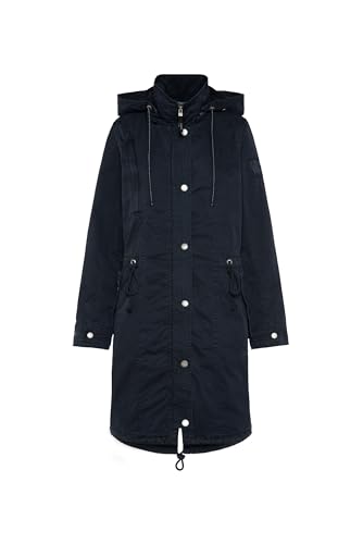 SOCCX Damen Parka mit Kapuze und Rücken-Artwork Horizon Navy S von SOCCX