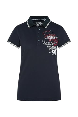 SOCCX Damen Pikee-Polo mit Rücken-Artwork Blue Navy L SOCCX Damen Pikee-Polo mit Rücken-Artwork Blue Navy L von SOCCX