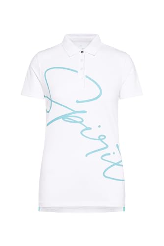 SOCCX Damen Pikee-Poloshirt, Modischer Wording Print, Baumwolle, Opticwhite, XXL von SOCCX