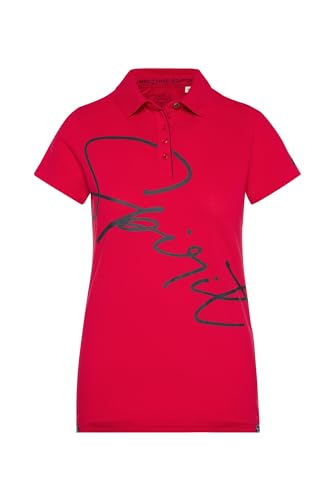 SOCCX Damen Poloshirt aus Pikee mit Label Print Clear Red S von SOCCX