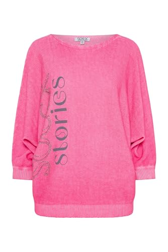 SOCCX Damen Pullover mit Fledermausärmeln und Logo Artwork Floral Pink, M/l von SOCCX
