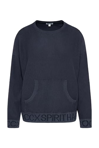 SOCCX Damen Pullover mit U-Bootausschnitt und Intarsia-Logo Horizon Navy M/L von SOCCX