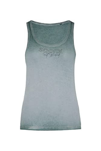 SOCCX Damen Top Tami smaragd/pastellgrün/Silbergrau/grau L von SOCCX