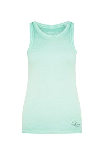 SOCCX Damen Ripptop mit Rücken-Artwork Leafy Mint, L von SOCCX