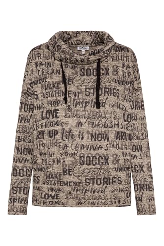 SOCCX Damen Rollkragenpullover mit All Over Print Chai Tea L von SOCCX