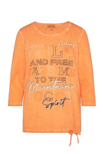 SOCCX Damen Shirt mit 3/4-Ärmeln und Print Artwork Apricot Blush XXXL von SOCCX