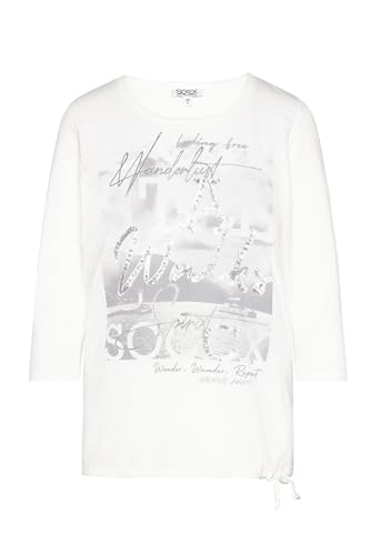 SOCCX Damen Shirt mit 3/4-Ärmeln und Print Artwork Ivory S von SOCCX