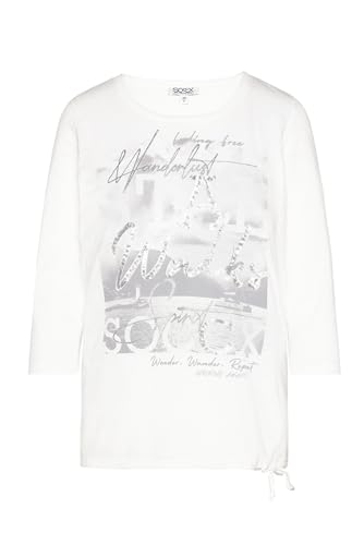 SOCCX Damen Shirt mit 3/4-Ärmeln und Print Artwork Ivory XXL von SOCCX