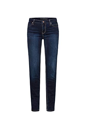 SOCCX Damen Slim Fit Jeans HE:DI mit Kontrastnähten Dark Blue 27 32 von SOCCX