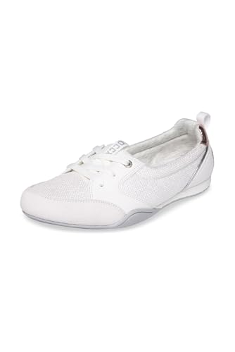 SOCCX Damen Sneaker Ballerina mit Glitzer-Effekten White 38 von SOCCX