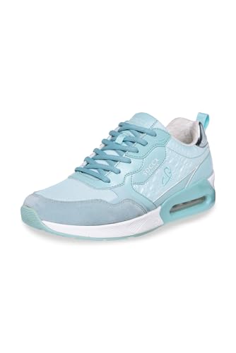 SOCCX Damen Sneaker im tonigen Materialmix Cool Aqua 39 von SOCCX