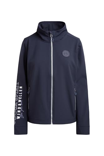 SOCCX Damen Softshelljacke mit Ärmelprint und Stickereien Blue Navy, Xl von SOCCX
