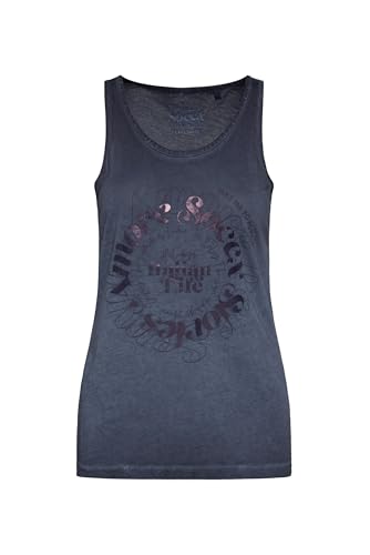 SOCCX Damen Sommertop Oil Dyed mit Print Deep Sea, L von SOCCX