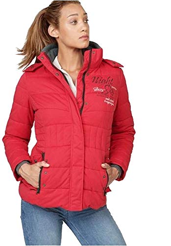 SOCCX Damen Steppjacke Jacke Kapuze Night Sky (Rot, S) von SOCCX