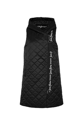 SOCCX Damen Steppweste mit asymmetrischem Zipper Black Xxxl von SOCCX