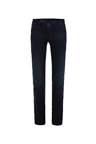 SOCCX Damen Stretch-Jeans RO:My mit geraden Beinverlauf Blue Black Used 28 32 von SOCCX