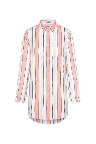 SOCCX Damen Strukturierte Longbluse mit bunten Streifen Multi Color, XXXL von SOCCX