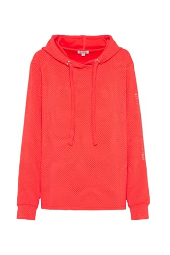 SOCCX Damen Strukturierter Hoodie mit Ärmel-Print Juicy Coral M von SOCCX