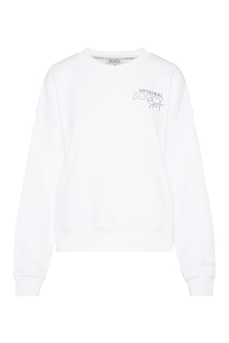 SOCCX Damen Sweatshirt mit Rücken-Print Opticwhite M von SOCCX