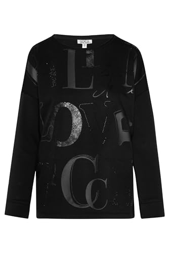SOCCX Damen Sweatshirt mit Wording Print Black M von SOCCX