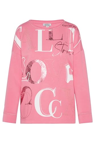 SOCCX Damen Sweatshirt mit Wording Print Happy Pink L von SOCCX