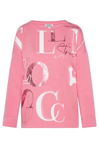 SOCCX Damen Sweatshirt mit Wording Print Happy Pink XL von SOCCX
