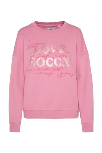 SOCCX Damen Sweatshirt mit überschnittenen Schultern Happy Pink L von SOCCX