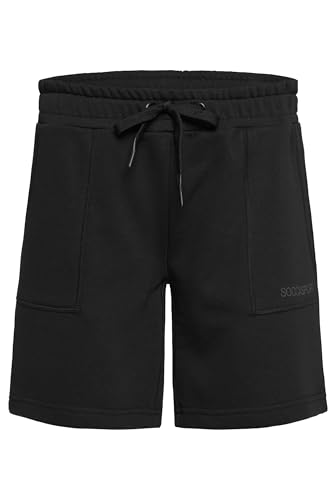 SOCCX Damen Sweatshorts mit Logo Print auf der Rückseite Black L von SOCCX