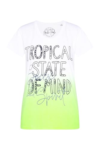 SOCCX Damen T-Shirt Dip Dye mit V-Neck und Artwork Neon Lime, XXL SOCCX Damen T-Shirt Dip Dye mit V-Neck und Artwork Neon Lime, XXL von SOCCX
