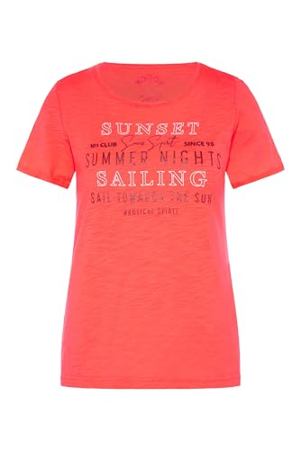 SOCCX Damen T-Shirt Relaxed Fit mit Artwork Flashy Red L von SOCCX