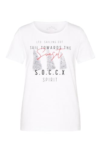 SOCCX Damen T-Shirt Relaxed Fit mit Artwork Opticwhite XXL von SOCCX