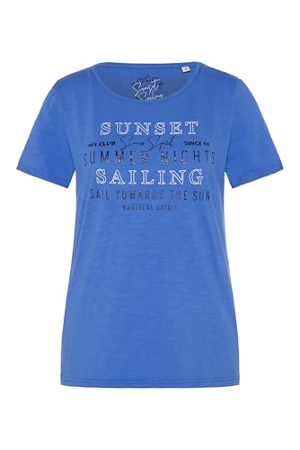 SOCCX Damen T-Shirt Relaxed Fit mit Artwork Vividblue M von SOCCX